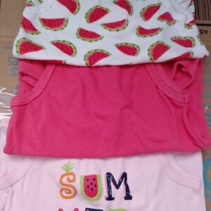 Watermelon Themed Baby Onesies Set